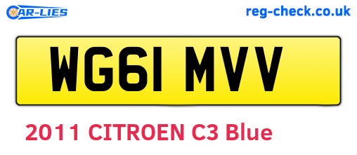WG61MVV are the vehicle registration plates.