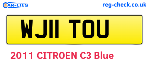 WJ11TOU are the vehicle registration plates.