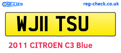 WJ11TSU are the vehicle registration plates.