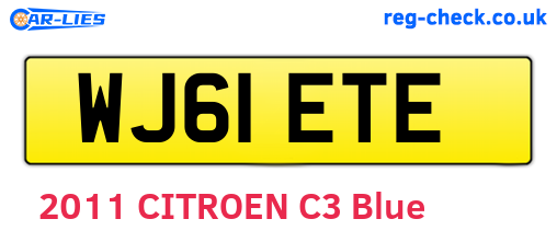 WJ61ETE are the vehicle registration plates.