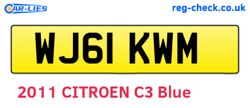 WJ61KWM are the vehicle registration plates.