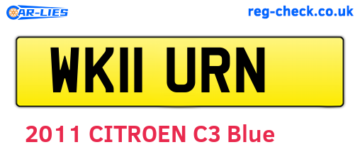 WK11URN are the vehicle registration plates.