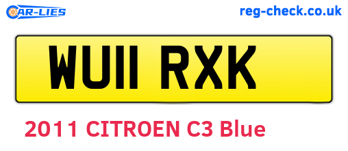 WU11RXK are the vehicle registration plates.