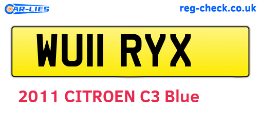 WU11RYX are the vehicle registration plates.