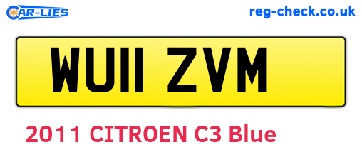 WU11ZVM are the vehicle registration plates.