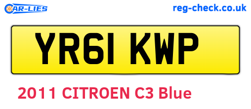 YR61KWP are the vehicle registration plates.