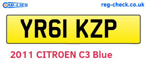YR61KZP are the vehicle registration plates.