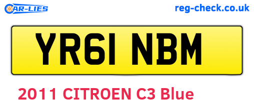YR61NBM are the vehicle registration plates.