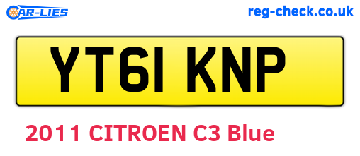 YT61KNP are the vehicle registration plates.