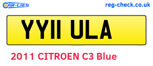 YY11ULA are the vehicle registration plates.