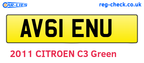 AV61ENU are the vehicle registration plates.