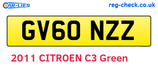 GV60NZZ are the vehicle registration plates.