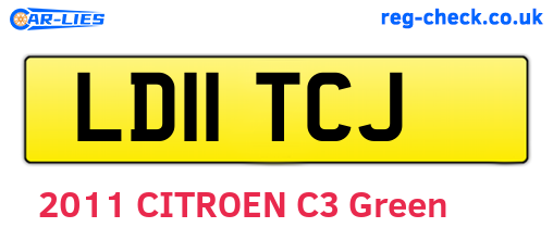 LD11TCJ are the vehicle registration plates.