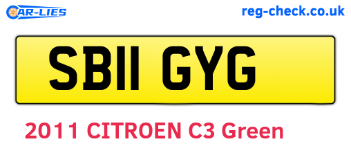 SB11GYG are the vehicle registration plates.