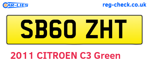 SB60ZHT are the vehicle registration plates.