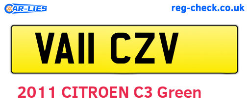 VA11CZV are the vehicle registration plates.