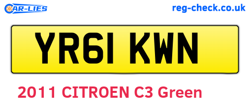 YR61KWN are the vehicle registration plates.