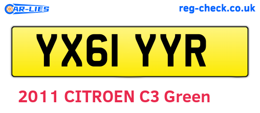 YX61YYR are the vehicle registration plates.