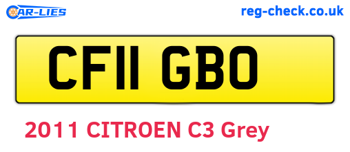 CF11GBO are the vehicle registration plates.