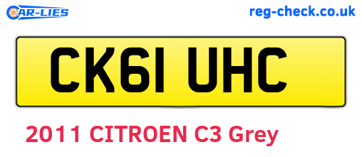 CK61UHC are the vehicle registration plates.