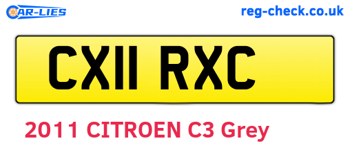 CX11RXC are the vehicle registration plates.