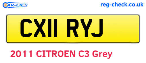 CX11RYJ are the vehicle registration plates.