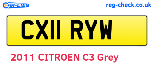 CX11RYW are the vehicle registration plates.