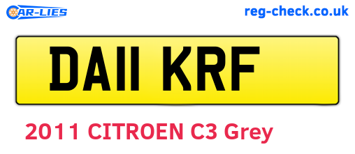 DA11KRF are the vehicle registration plates.