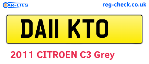 DA11KTO are the vehicle registration plates.
