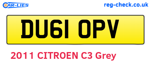 DU61OPV are the vehicle registration plates.