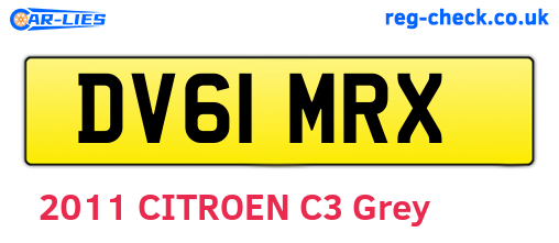 DV61MRX are the vehicle registration plates.