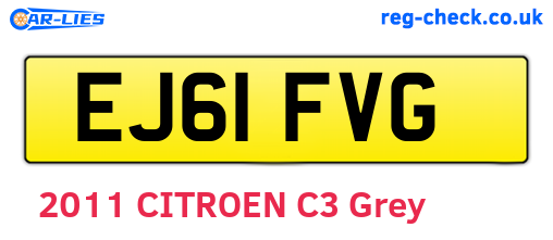 EJ61FVG are the vehicle registration plates.