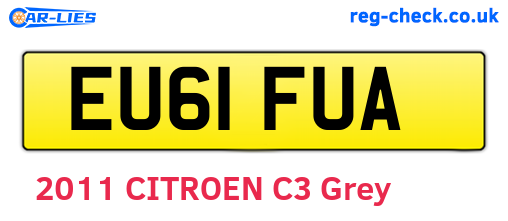 EU61FUA are the vehicle registration plates.