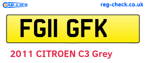 FG11GFK are the vehicle registration plates.