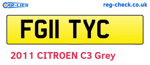 FG11TYC are the vehicle registration plates.