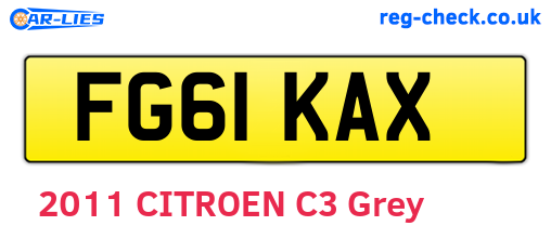 FG61KAX are the vehicle registration plates.