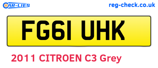 FG61UHK are the vehicle registration plates.