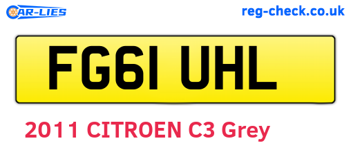 FG61UHL are the vehicle registration plates.