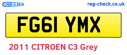 FG61YMX are the vehicle registration plates.