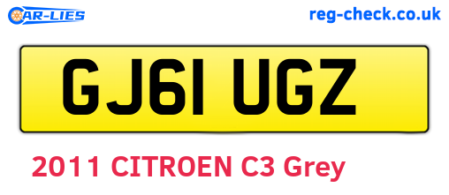 GJ61UGZ are the vehicle registration plates.