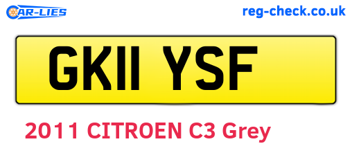 GK11YSF are the vehicle registration plates.