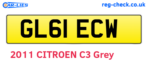 GL61ECW are the vehicle registration plates.