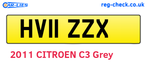 HV11ZZX are the vehicle registration plates.