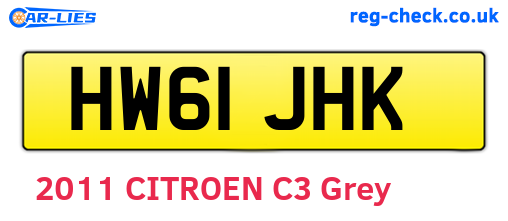 HW61JHK are the vehicle registration plates.