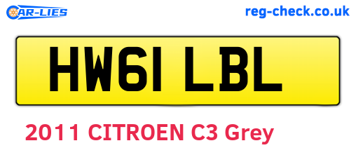 HW61LBL are the vehicle registration plates.