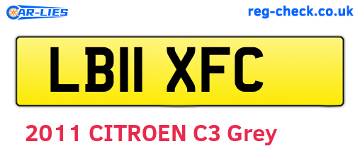 LB11XFC are the vehicle registration plates.
