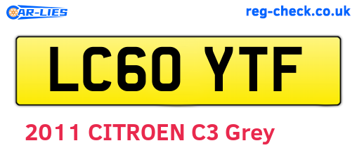 LC60YTF are the vehicle registration plates.