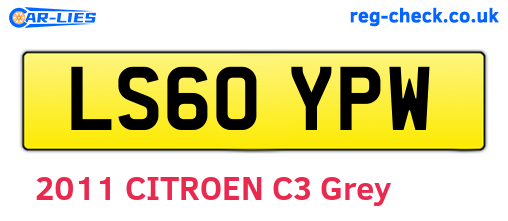 LS60YPW are the vehicle registration plates.