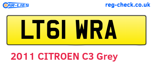 LT61WRA are the vehicle registration plates.