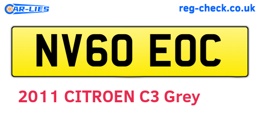 NV60EOC are the vehicle registration plates.